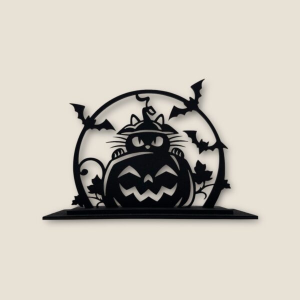 Halloweenska dekorácia mačka a tekvica