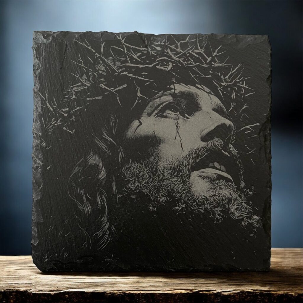 Ježiš Kristus – tŕňová koruna a pohľad k nebu
